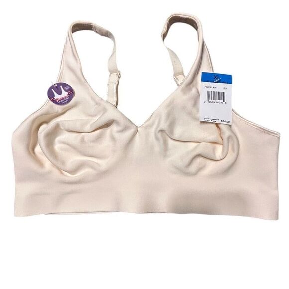 Hanes Women's Wire-Free T-Shirt Bra XL Cream Smooth Seamless - Picture 9 of 11